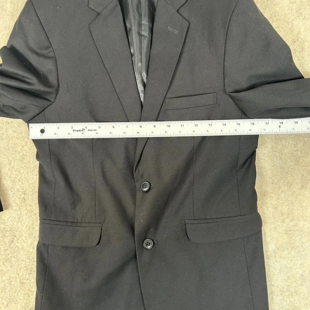 Chaps‎ Dress Blazer Mens 16 Black C821106 Solid Two Button Suit Jacket